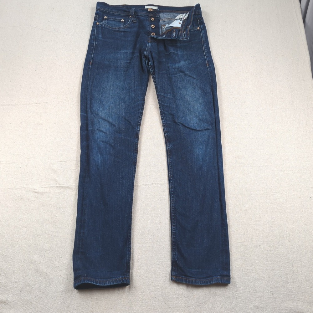 Unbranded‎ Brand Jeans Mens 33x30 Blue Selvedge 11oz Tapered Stretch